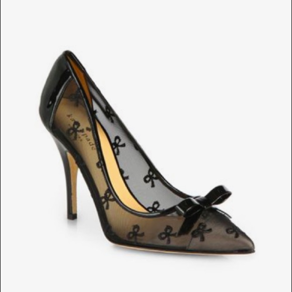 Kate Spade New York - Lisa black bow mesh pump